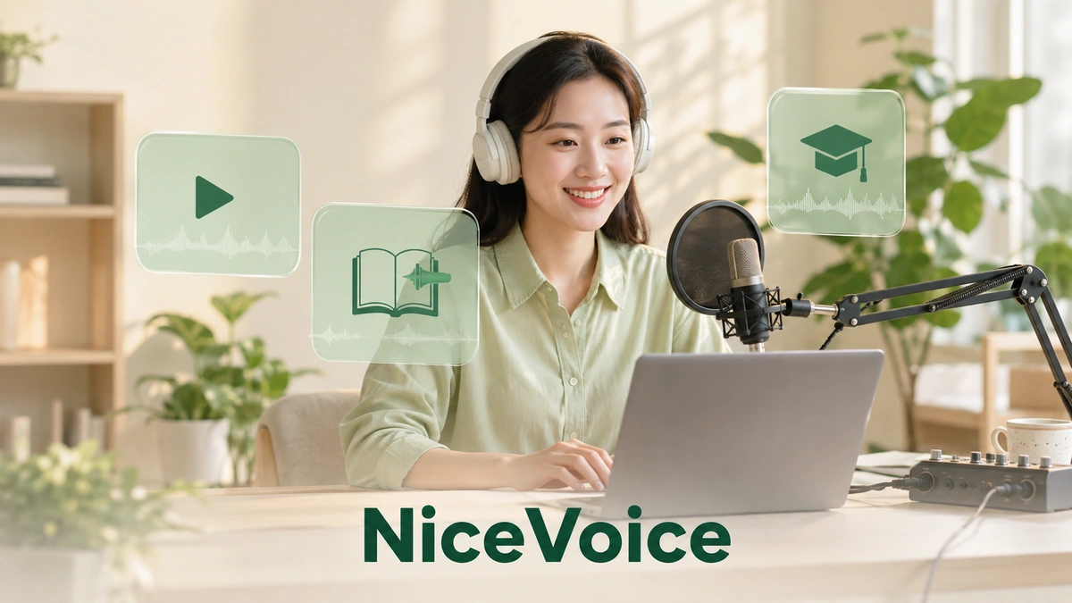 NiceVoice 用于视频配音、有声书与教学等生产场景